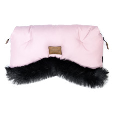 Luxusní  rukávník s kožešinou Floo For Baby  Alaska pink/black