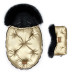 Luxusní fusak s kožešinou - LIMITOVANÁ EDICE  FLOO FOR BABY    ALASKA  Gold/black