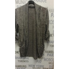 Elegantní svetřík / cardigan s kapsami  - středně šedá