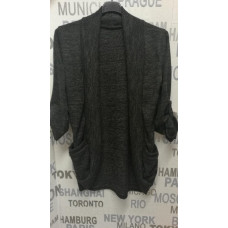 Elegantní svetřík / cardigan s kapsami  - antracitově šedá
