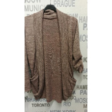 Elegantní svetřík / cardigan s kapsami  - pudrový melír