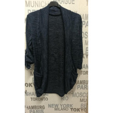 Elegantní svetřík / cardigan s kapsami  - tmavě modrý melír