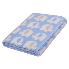  Dětská deka do kočárku s potiskem - acryl  DUETBABY kód  890  kolekce sloni Modrá