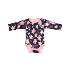 Bavlněné   body s potiskem   BABY SERVICE - ČESKÁ VÝROBA !!!!    Růžové květy