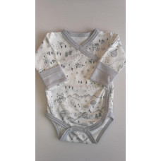 Bavlněné body dlouhý rukáv zavinovací BABY SERVICE   KVALITNÍ ČESKÁ VÝROBA !!!  Kolekce městečko šedé