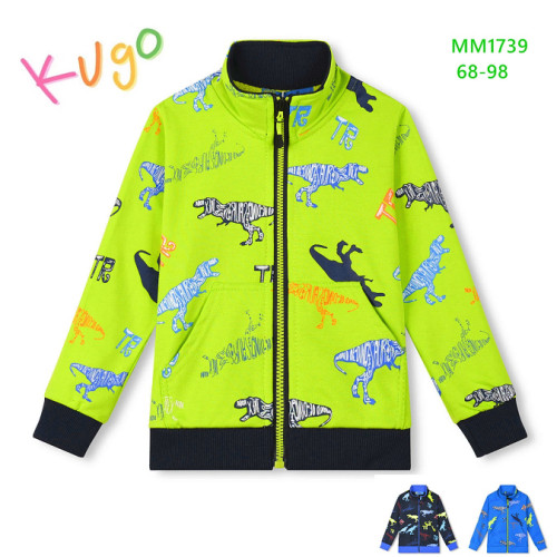 Dětská chlapecká mikina zn. KUGO -  100% bavlna - kolekce DINO Zelená