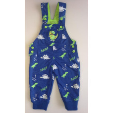 Dětské  bavlněné tepláčky na lacl s obrázky dinosaurů KUGO Modro / zelená 