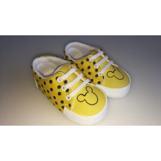 Dětské capáčky - botičky tenisky  puntíčky  MICKEY PAMILY Žlutá