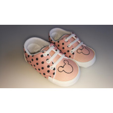 Dětské capáčky - botičky tenisky  puntíčky  MICKEY PAMILY Růžová