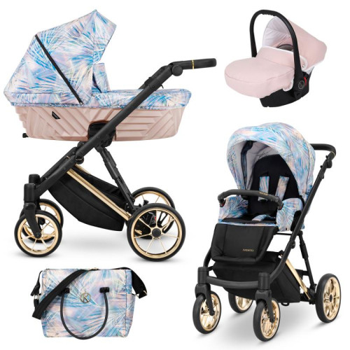 Kombinovaný kočárek KUNERT Ivento Premium ZLATÝ RÁM - PASTEL GRASS Kombinovaný kočárek KUNERT Ivento Premium ZLATÝ RÁM - PASTEL GRASS