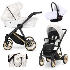 Kombinovaný kočárek KUNERT Ivento Premium ZLATÝ RÁM -   WHITE STYLE