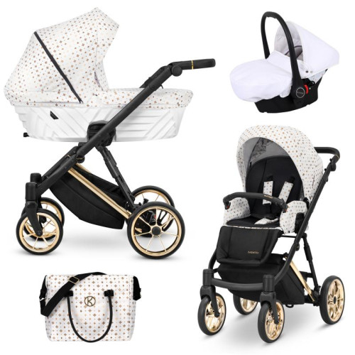 Kombinovaný kočárek KUNERT Ivento Premium ZLATÝ RÁM - WHITE STYLE Kombinovaný kočárek KUNERT Ivento Premium ZLATÝ RÁM - WHITE STYLE
