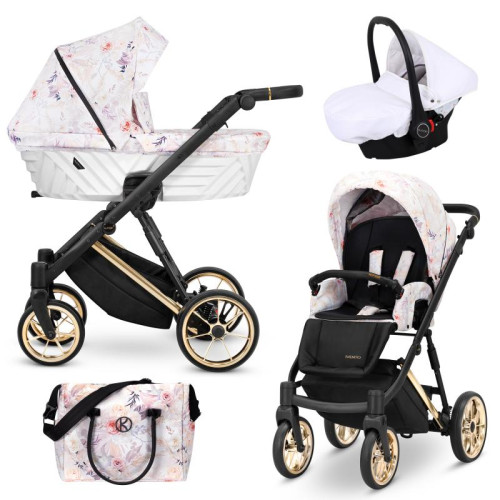 Kombinovaný kočárek KUNERT Ivento Premium ZLATÝ RÁM - DELICATE FLOWERS Kombinovaný kočárek KUNERT Ivento Premium ZLATÝ RÁM - DELICATE FLOWERS