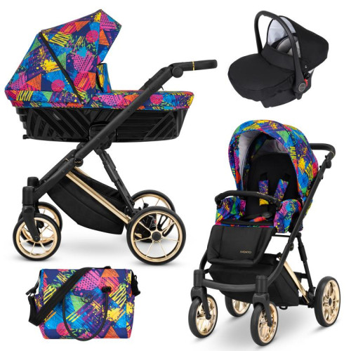 Kombinovaný kočárek KUNERT Ivento Premium ZLATÝ RÁM - COLORS IMPRESION Kombinovaný kočárek KUNERT Ivento Premium ZLATÝ RÁM - COLORS IMPRESION