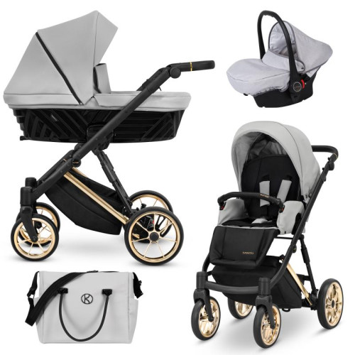 Kombinovaný kočárek KUNERT Ivento Premium ZLATÝ RÁM - DOVE GREY Kombinovaný kočárek KUNERT Ivento Premium ZLATÝ RÁM - DOVE GREY