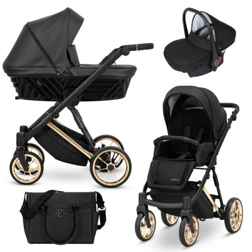 Kombinovaný kočárek KUNERT Ivento Premium ZLATÝ RÁM - BLACK PEARL Kombinovaný kočárek KUNERT Ivento Premium ZLATÝ RÁM - BLACK PEARL