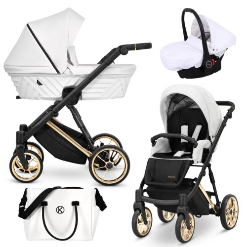 Kombinovaný kočárek KUNERT Ivento Premium ZLATÝ RÁM - WHITE PEARL Kombinovaný kočárek KUNERT Ivento Premium ZLATÝ RÁM - WHITE PEARL