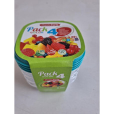 PLASTICFORTE  dózičky  na svačinky pro děti SET 4 ks    Fresh&GO, 0.22l  Tyrkys 