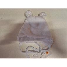 Kojenecká  dvojitá čepička s  oušky  wellsoft / bavlna  BABY SERVICE  KVALITNÍ ČESKÁ VÝROBA !!!  Bílá