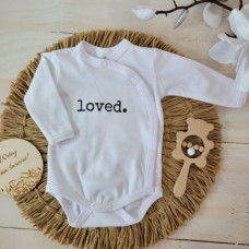 Luxusní kojenecké celorozepínací body s dlouhým rukávem LOVED  ZYZIO Z&Z Bílé