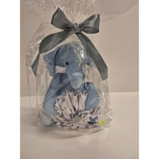Luxusní dárek - pletená hračka 40 cm + plenka  Elephant TULILO Světle modrá