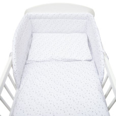 3-dílné ložní povlečení New Baby 90/120 cm hvězdičky Bílo / šedé