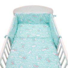 3-dílné ložní povlečení New Baby 90/120 cm Králíčci mátový