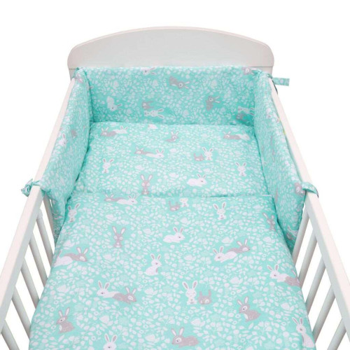 3-dílné ložní povlečení New Baby 90/120 cm Králíčci mátový 3-dílné ložní povlečení New Baby 90/120 cm Králíčci mátový