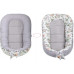 MEGA SADA - Oboustranné hnízdečko (kokon) pro miminko s doplňky - BABYM PREMIUM set 7v1 - lesní zvířátka s šedou minky MEGA SADA - Oboustranné hnízdečko (kokon) pro miminko s doplňky - BABYM PREMIUM set 7v1 - lesní zvířátka s šedou minky