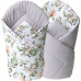 MEGA SADA - Oboustranné hnízdečko (kokon) pro miminko s doplňky - BABYM PREMIUM set 7v1 - lesní zvířátka s šedou minky MEGA SADA - Oboustranné hnízdečko (kokon) pro miminko s doplňky - BABYM PREMIUM set 7v1 - lesní zvířátka s šedou minky