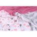 Mušelínové pleny PREMIUM SET 3ks BABYM růžová / srdíčka / pírka 