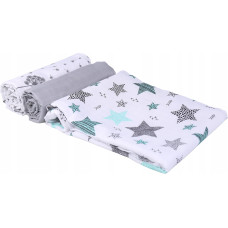 Mušelínové pleny PREMIUM SET 3ks BABYM hvězdy / pampeliška / šedá