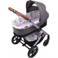 2 -  dílná univerzální bavlněná  souprava do kočárku - mantinel + potah na matraci  BABYM LESNÍ ZVÍŘÁTKA 