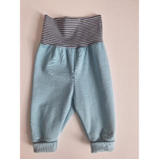 Rostoucí kojenecké bavlněné Kalhoty / tepláčky   BAGGY    ODO  ČESKÁ VÝROBA !  Mátová + proužky 