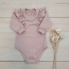 Rostoucí body dlouhý rukáv s volánky, bavlna, pudrově růžová  Z&Z  