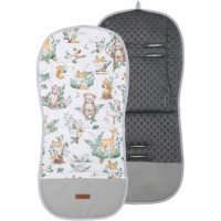 Luxusní oboustranná vložka do kočárku PREMIUM  bavlna / minky  MEDVÍDEK A KAMARÁDI  BABYM