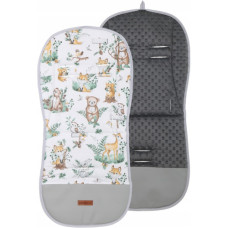 Luxusní oboustranná vložka do kočárku PREMIUM  bavlna / minky  MEDVÍDEK A KAMARÁDI  BABYM