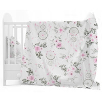 2 -dílná bavlněná souprava -  povlečení do postýlky  PREMIUM  120x 90 cm   BABYM LAPAČE SNŮ Růžová