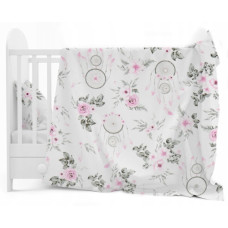 2 -dílná bavlněná souprava -  povlečení do postýlky  PREMIUM  120x 90 cm   BABYM LAPAČE SNŮ Růžová