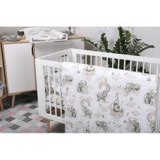 2 -dílná bavlněná souprava -  povlečení do postýlky  PREMIUM  120x 90 cm   BABYM SLONÍK NA DUZE