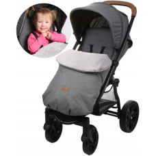 Univerzální nánožník na kočárek Šedá + kožešinka BABYMAM