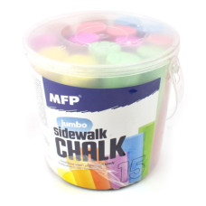 Barevné kulaté křídy na chodník SIDEWALK CHALK 15  kusů kulatý kbelík
