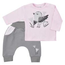 Kojenecké bavlněné tepláčky a tričko Koala Birdy Růžovo / hnědá
