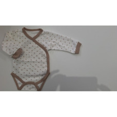 Bavlněné  celopropínací body s potiskem srdíček  BABY SERVICE - ČESKÁ VÝROBA !!!!    Krémová / béžová
