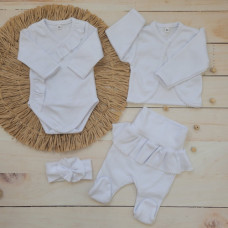 4-dílná kojenecká soupravička - polodupačky+ body+ čelenka  + bolerko  Z&Z  Růžová