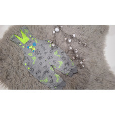 Dětské  bavlněné tepláčky na lacl s obrázkem  dinosaurů  KUGO šedá