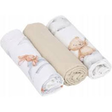 Mušelínové pleny PREMIUM BABYMAM 3 kusy  Béžová / medvídci a lištičky  