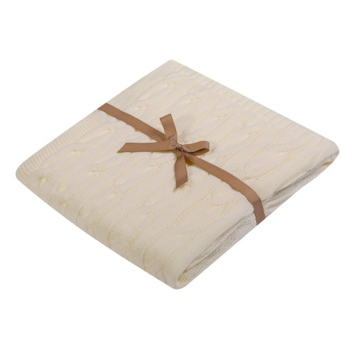 Dětská pletená deka do kočárku se vzorem copů Duet Baby kod 688 / krémová Dětská pletená deka do kočárku se vzorem copů Duet Baby kod 688 / krémová