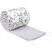 Oboustranný mantinel do dětské postýlky 2v1 Premium 180x30cm   BABYM  Zelená polana / šedá