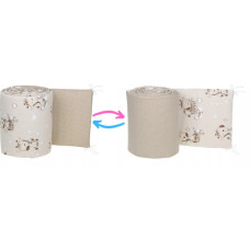 Oboustranný mantinel do dětské postýlky 2v1 Premium 180x30cm   BABYM  Žirafky béžové / puntík